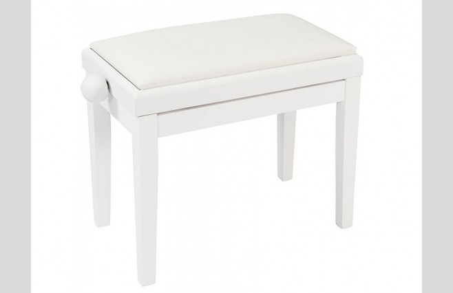Kinsman KPB03WH White Satin Adjustable Height Piano Stool - Image 1